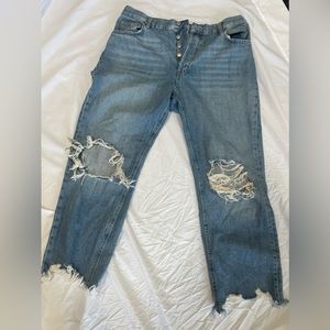 Free people blue mom jeans size 31 worn twice